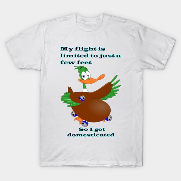Humor Duck Cartoon T-Shirt by Ruggeri Collection